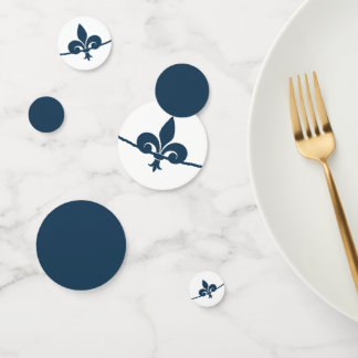Dark Blue Fleur de Lis Bridal Shower Confetti