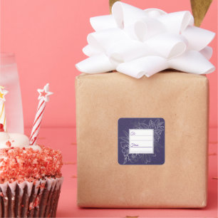 Dark blue floral gift Sticker