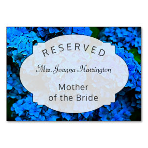 Dark Blue Floral Reserved Seating Table Sign Table Number
