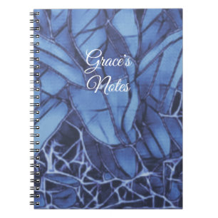 Dark Blue Floral To Monogram Notebook