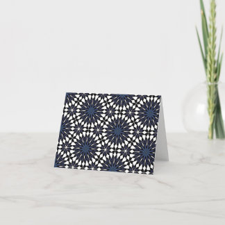 Dark Blue Flowers Blank Card
