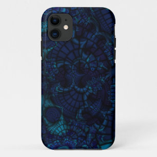 dark blue fractal iphone case