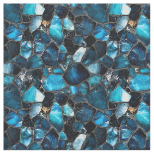 Dark Blue Gemstones Fabric
