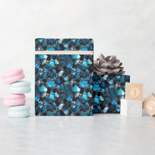 Dark Blue Gemstones Wrapping Paper