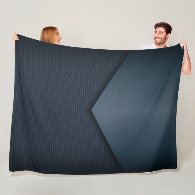 Dark Blue Geometric Luxury Abstract Blanket (In Situ)