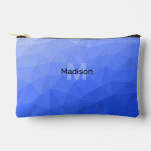 Dark blue geometric mesh pattern Monogram Accessory Pouch