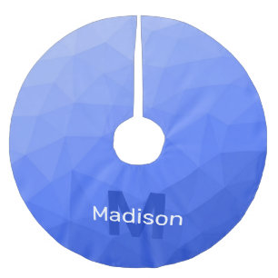 Dark blue geometric mesh pattern Monogram Brushed Polyester Tree Skirt