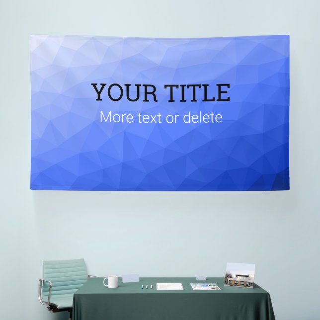 Dark blue geometric mesh Triangle custom text Banner (Tradeshow)