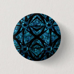 Dark Blue Geometric Night Botanical Forest 3 Cm Round Badge