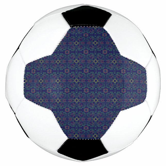 Dark Blue Geometric Soccer Ball (Front)