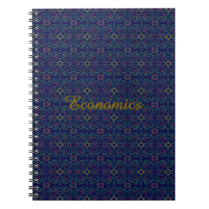 Dark Blue Geometric Spiral Photo Notebook