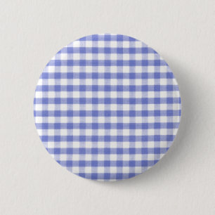 Dark blue gingham pattern 6 cm round badge