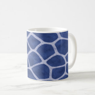 Dark Blue Giraffe Print Modern Animal Pattern Mug