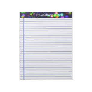 Dark Blue Glitter Lined Personalised Notepad
