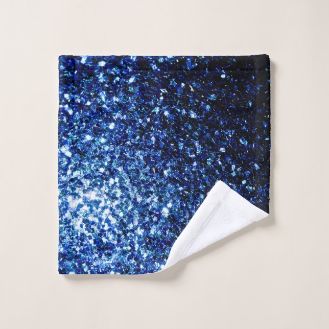 Dark Blue glitter sparkles Wash Cloth (Wash Cloth)