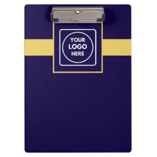 Dark Blue Gold Logo Pro Business clipboard