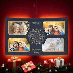 Dark Blue & Gold Midnight Sparkle Stars New Year  Banner