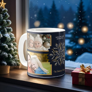 Dark Blue & Gold Midnight Sparkle Stars New Year Coffee Mug