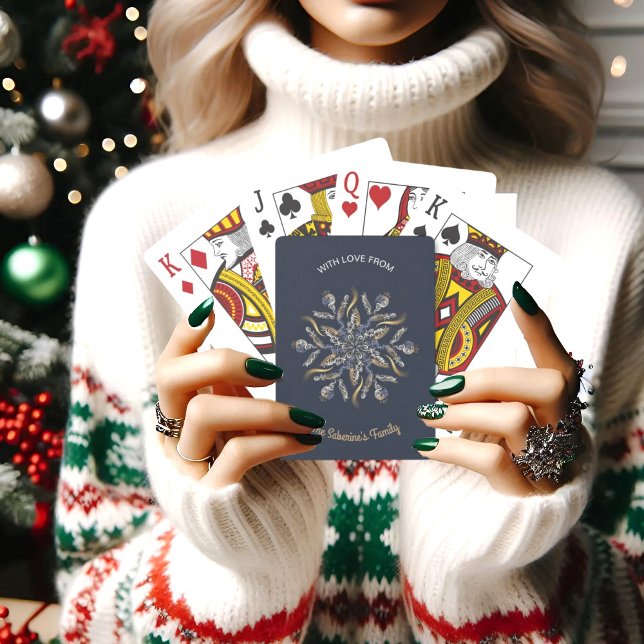 Dark Blue & Gold Midnight Sparkle Stars New Year  Playing Cards (Creator Uploaded)