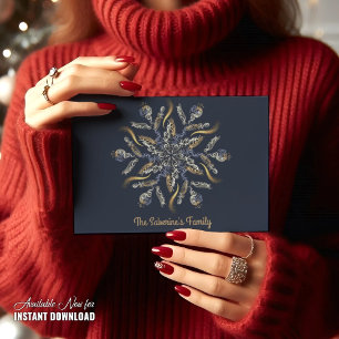 Dark Blue & Gold Midnight Sparkle Stars New Year  Postcard