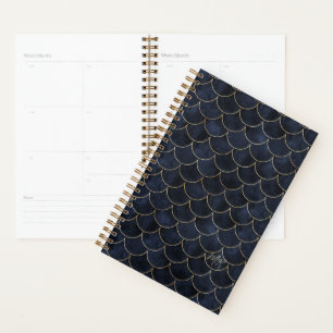Dark Blue & Gold Scales Mermaid Yearly Planner