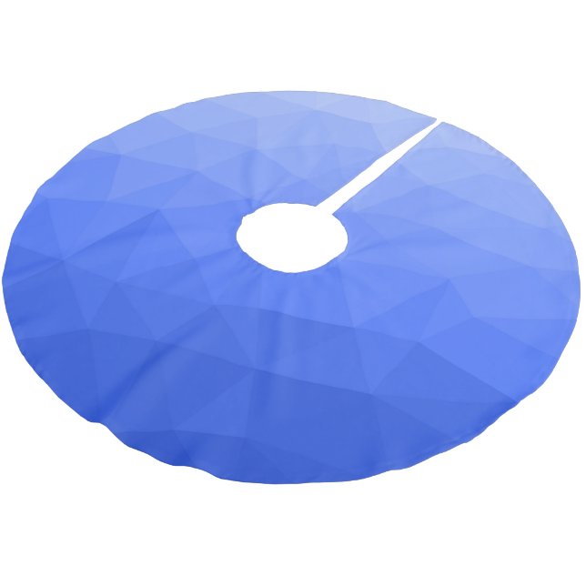 Dark blue gradient geometric mesh pattern brushed polyester tree skirt (Angled)