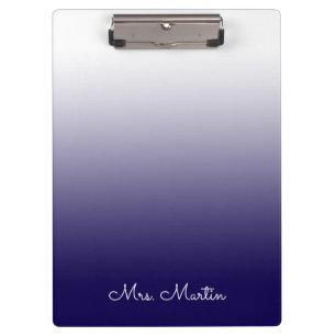 Dark Blue Gradient Personalised Teacher Clipboard