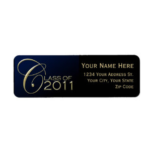 Dark Blue Graduation Return Address Labels