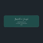 Dark Blue Green Return Address Label<br><div class="desc">This dark blue-green return address label is perfect for your classic modern minimalist neutral dark blue-green wedding. The design features basic minimal contemporary font and delicate chic formal script calligraphy. It is sure to complete your pastel fairytale fall, summer, spring, or fall wedding. Keep it as is, or choose to...</div>