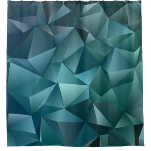 Dark Blue, Green vintage template with crystals, t Shower Curtain