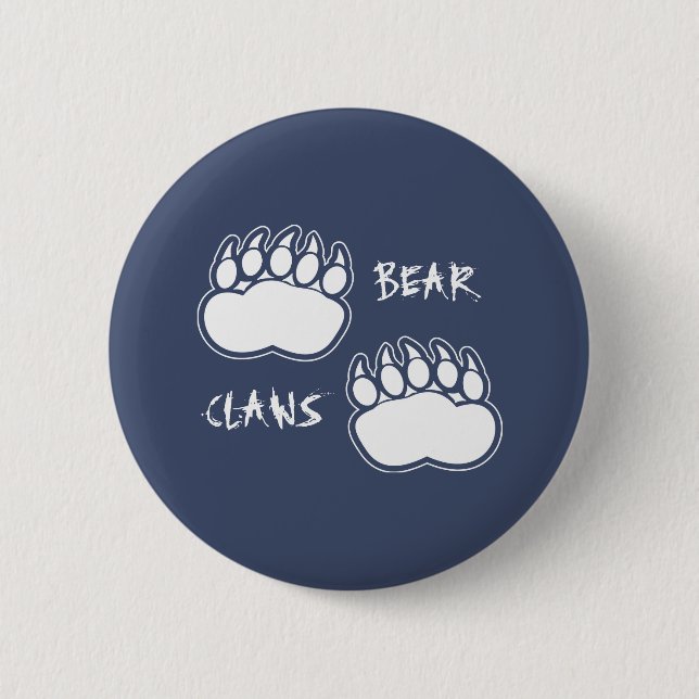 Dark Blue Grey Bear Claws Button (Front)