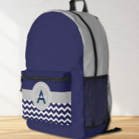 Dark Blue Grey Chevron