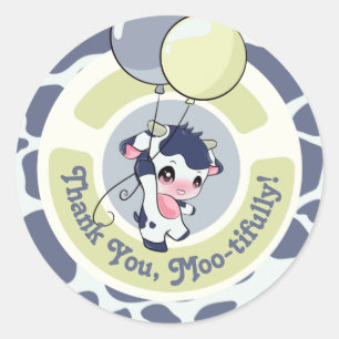 Dark Blue Grey Pattern Thank you Round Sticker