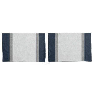 Dark Blue Grey Simple Stripe Abstract Pillowcase