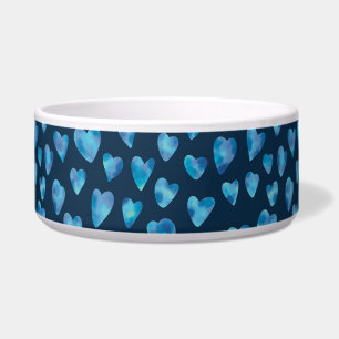 Dark Blue Heart Pet Bowl