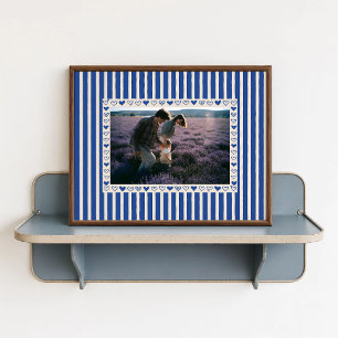 Dark Blue Heart Photo Poster - Custom Gift