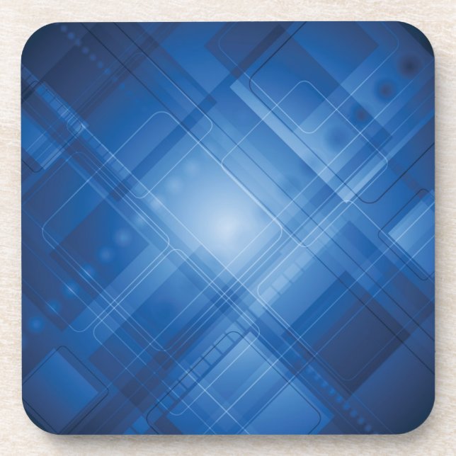 Dark blue hi-tech background coaster (Front)