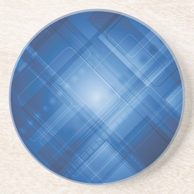 Dark blue hi-tech background coaster (Front)