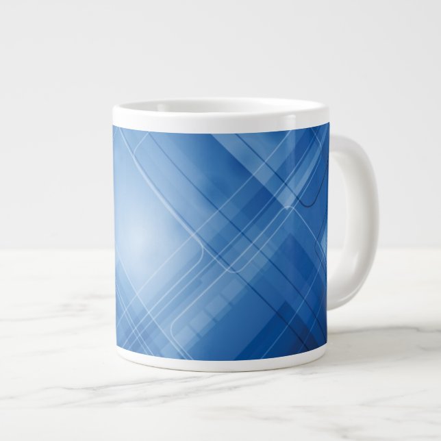 Dark blue hi-tech background large coffee mug (Front Right)