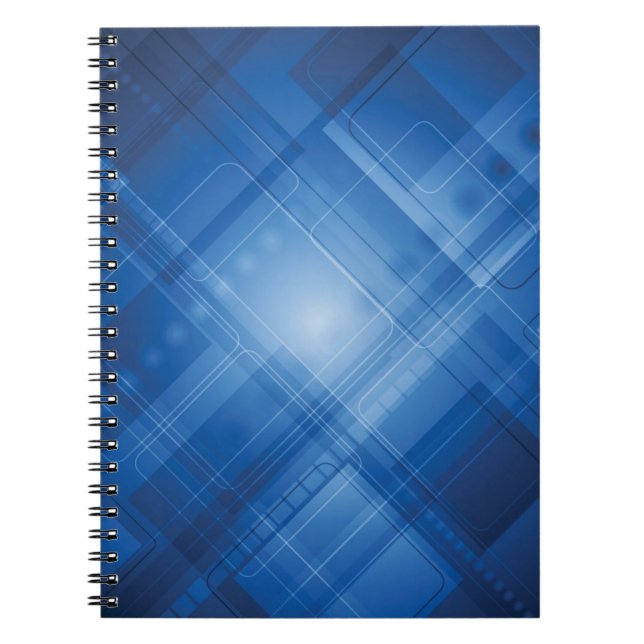 Dark blue hi-tech background notebook (Front)
