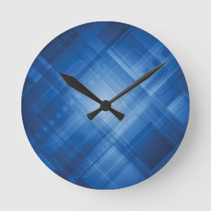 Dark blue hi-tech background round clock