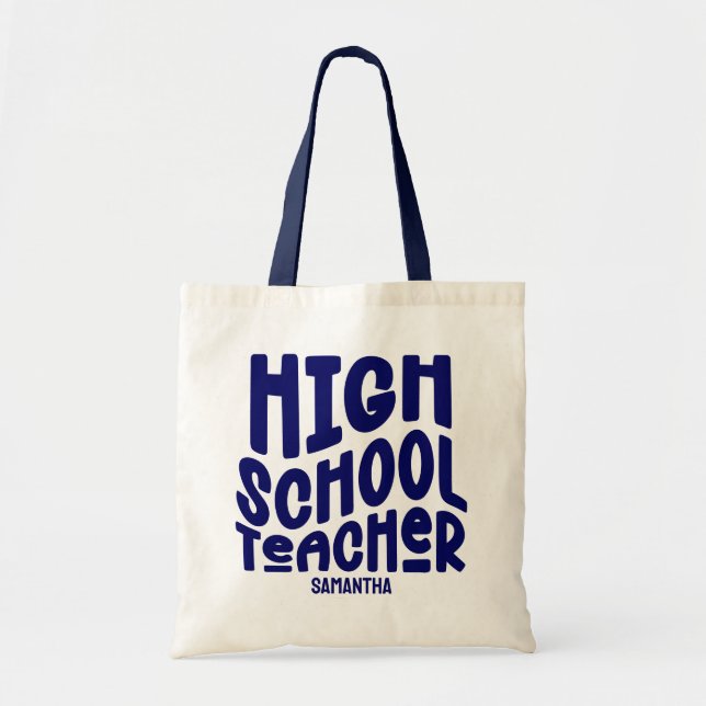Dark Blue High School Teacher   Tote Bag (Front)