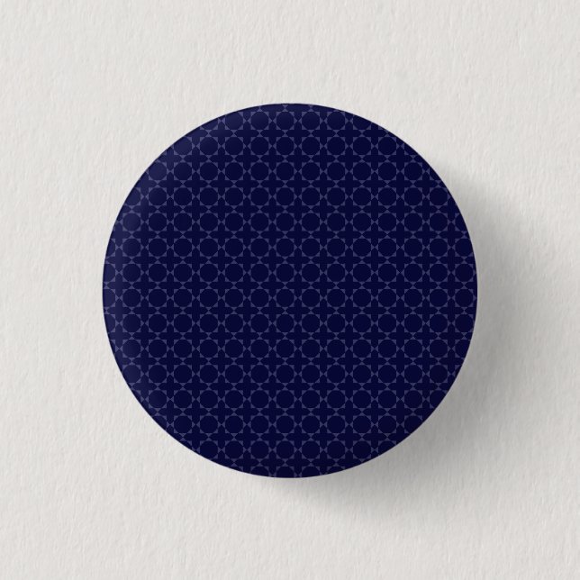 Dark Blue Islamic Geometric Pattern 3 Cm Round Badge (Front)