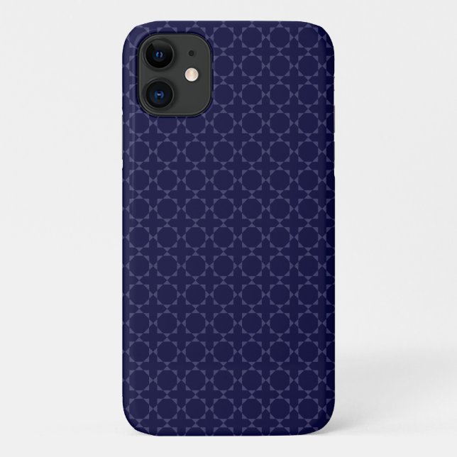 Dark Blue Islamic Geometric Pattern Case-Mate iPhone Case (Back)