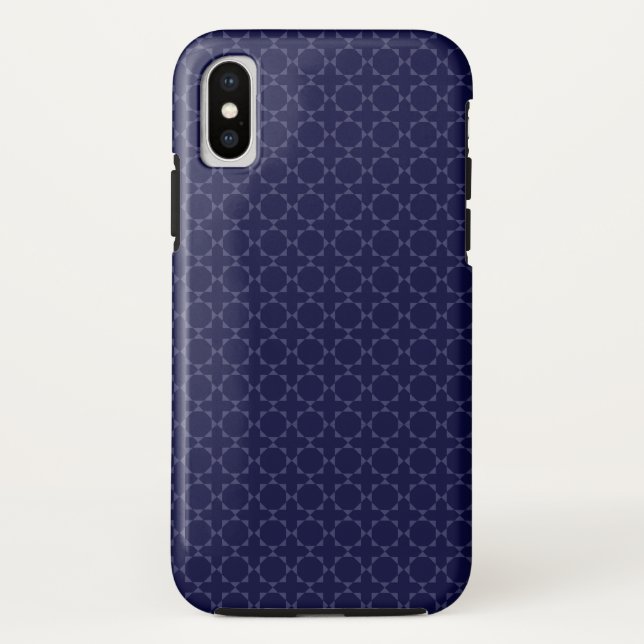 Dark Blue Islamic Geometric Pattern Case-Mate iPhone Case (Back)