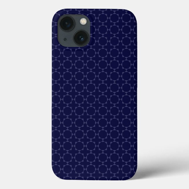 Dark Blue Islamic Geometric Pattern Case-Mate iPhone Case (Back)