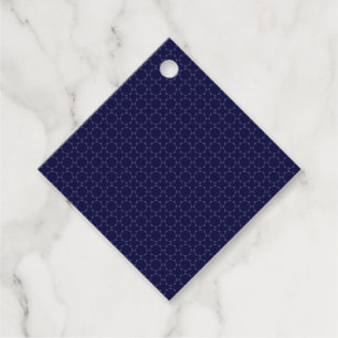 Dark Blue Islamic Geometric Pattern Favour Tags