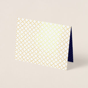 Dark Blue Islamic Geometric Pattern Foil Card