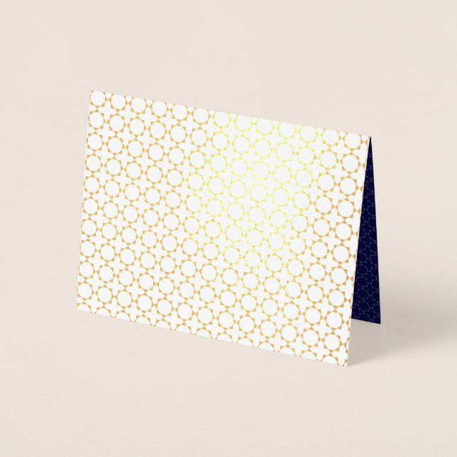 Dark Blue Islamic Geometric Pattern Foil Card (Front)