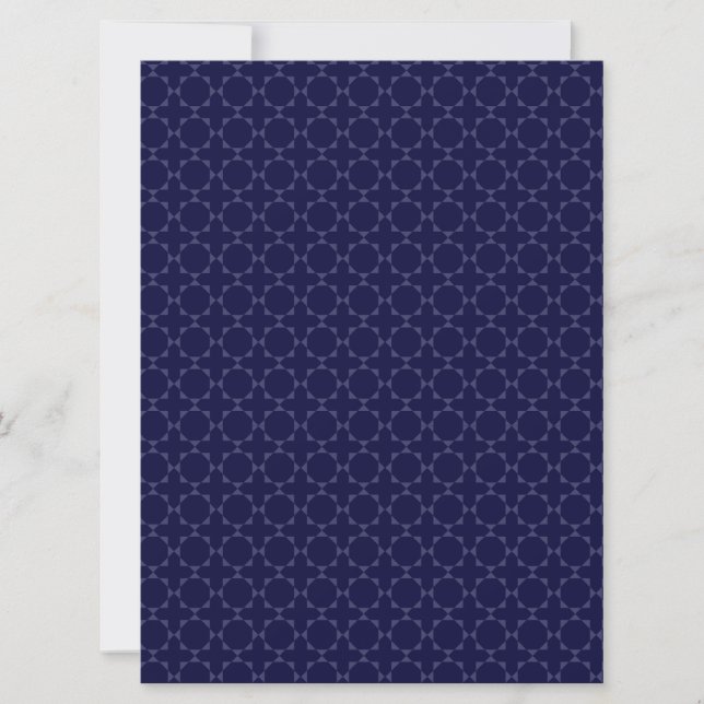 Dark Blue Islamic Geometric Pattern Invitation (Front)